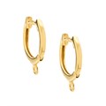 13mm Hinged Ear Hoop with Ring Gold Plated Sterling Silver Vermeil Alternative Image