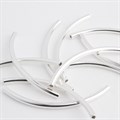 Curved Noodle Tube Bead 2x38mm Silver Plated (SP) Alternative Image