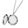 Round Glass 25mm Living Memory Locket Necklace Rhodium Plated Alternative Image