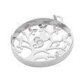 Tree with Owl 31mm Cage Pendant Silver Plated Alternative Image