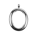 Oval Pendant with 25x18mm Cup for Cabochon Silver Plated Alternative Image