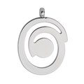 Swirl Pendant with 12mm Flat Pad for Cabochon Rhodium Plated Alternative Image