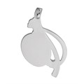 Oval Pendant with Facet Glass 18x13mm Cup for Cabochon Rhodium Plated Alternative Image