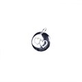 Disc Charm Pendant with Two Hearts 12mm Sterling Silver (STS) Alternative Image