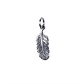 Antiqued Feather Charm Pendant Silver Plated Alternative Image
