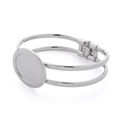 Spring Bangle with 25x18mm Cup for Cabochon Rhodium Plated Alternative Image