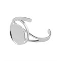 Offset Circle Cuff Bangle with 28mm Cup  for Cabochon Silver Plated Alternative Image
