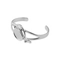 Cuff Bangle w/ Facet Glass 18x13mm Cup for Cabochon Rhodium Plated Alternative Image