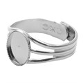 Ring with 10x8mm Milled Edge  Cup for Cabochon Silver Plated Alternative Image