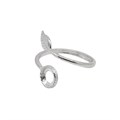 Adjustable Ring with Feather & 6mm Cup for Cabochon Sterling Silver Alternative Image