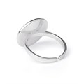 Heavy Adjustable Ring with Flat Pad 18mm Sterling Silver Alternative Image