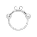 Adjustable Charm Ring Ball ends with Loops Sterling Silver (STS) Alternative Image