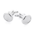 Round Cuff Link with 12mm Cup for Cabochon Rhodium Plated Alternative Image
