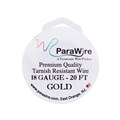 Parawire 18 Gauge (1.02mm) Non Tarnish Gold Plated Wire 20ft (6m) Spool Alternative Image