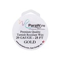 Parawire 20 Gauge (0.81mm) Non Tarnish Gold Plated Wire 25ft (7.6m) Spool Alternative Image