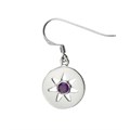 Amethyst Facet Disc Eardrop 14mm with Star Cut Out Sterling Silver Alternative Image