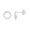 Circle Earstuds with CZ 8.5mm w/Scrolls Sterling Silver Alternative Image