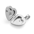 Heart Locket with CZ Pendant Sterling Silver Alternative Image