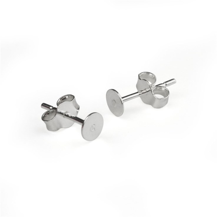 4mm Pad Earstud (with scrolls) Sterling Silver (STS)