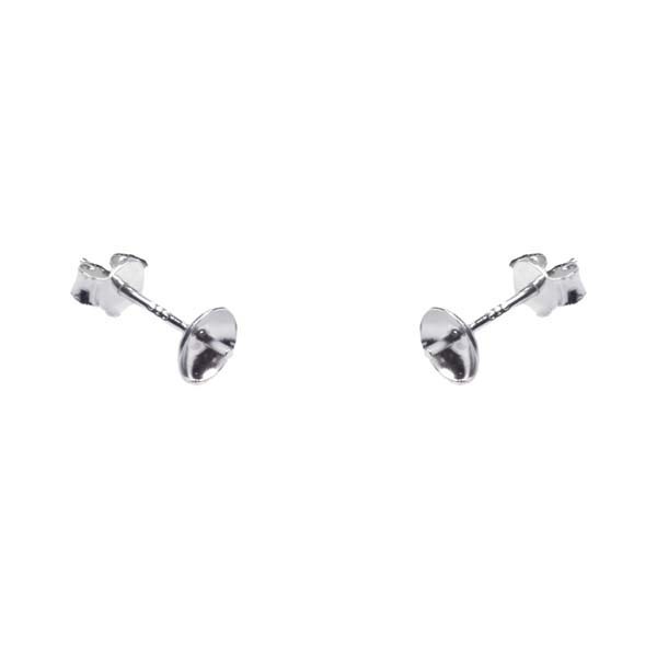 5mm Earstud Cup & Prong (with scrolls) Sterling Silver (STS)