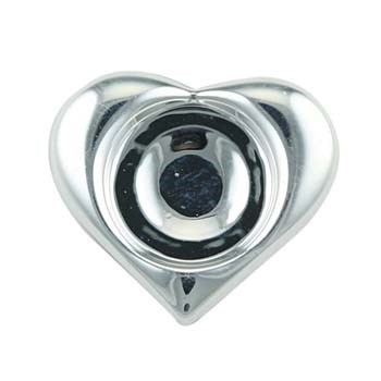 Earstud with Heart Shape 8mm Cup for Cabochon without scrolls Silver Plated