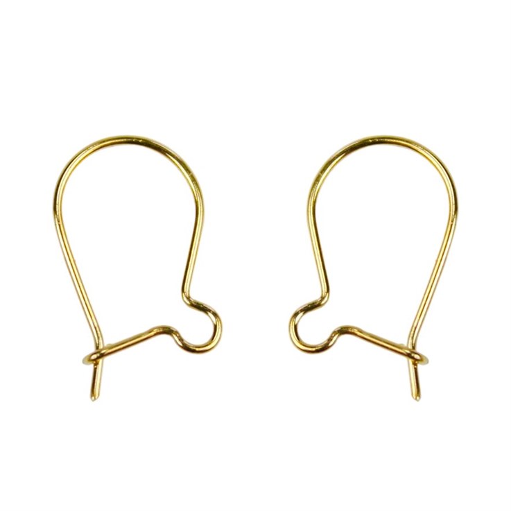 Kidney Wire Earwire 13mm Gold Plated