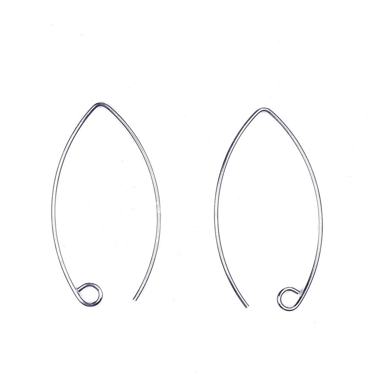30mm Oval Earwire with Loop Sterling Silver (STS)