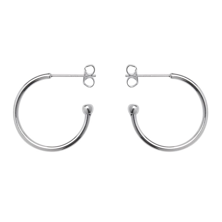 Superior 20mm Ear Hoop & Ball with Scrolls Silver Plated