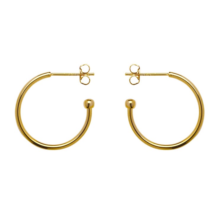 Superior 20mm Ear Hoop & Ball with Scrolls Gold Plated