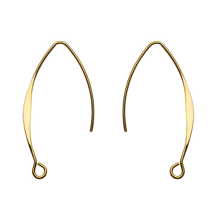 Superior Oval Monster Ear Wire 37x16mm Gold Plated