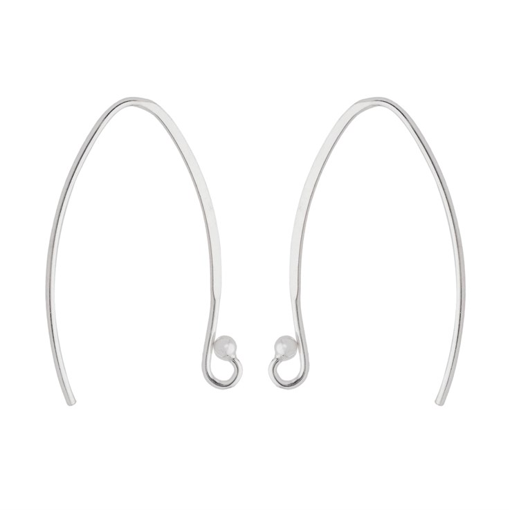 Jumbo Oval Earwire 30mm with Loop and Ball Sterling Silver