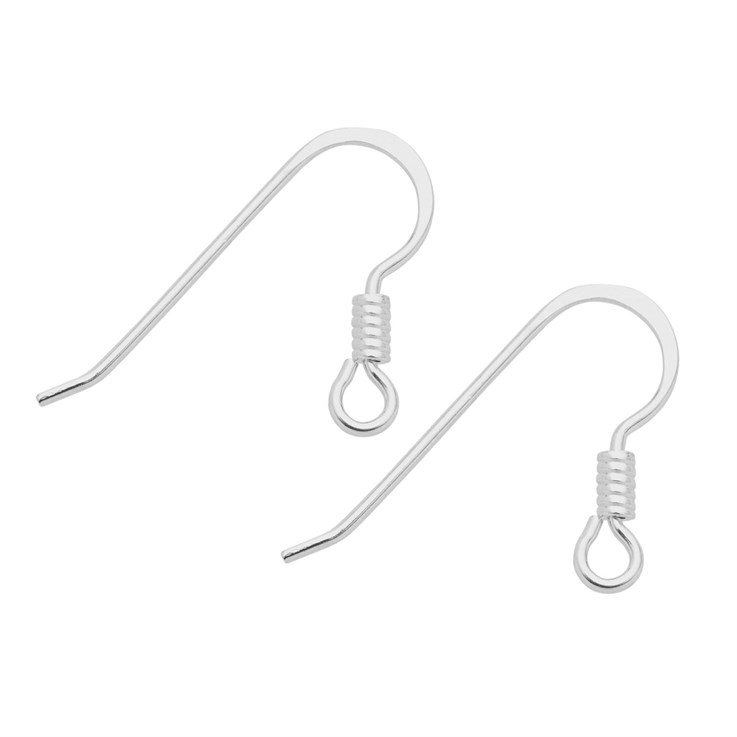 Fish Hook Earwire with Spring (Short Tail) ECO Sterling Silver