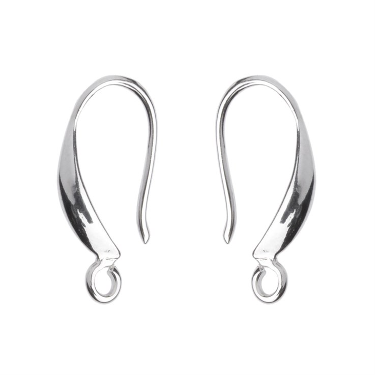 Superior French Wire Earring With Loop 14mm Silver Plated