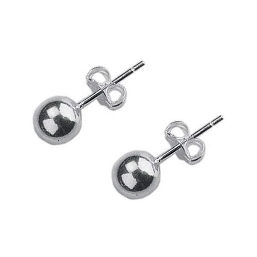 5mm Ball Earstud with Scroll Sterling Silver (STS)