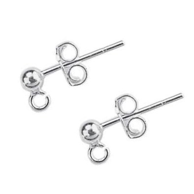STS Essentials - 3mm Ball Ring Earstud (with scroll) Sterling Silver NETT