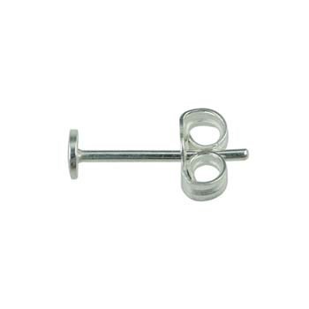 3mm Flat Pad Earstud (with scroll) Sterling Silver (STS)