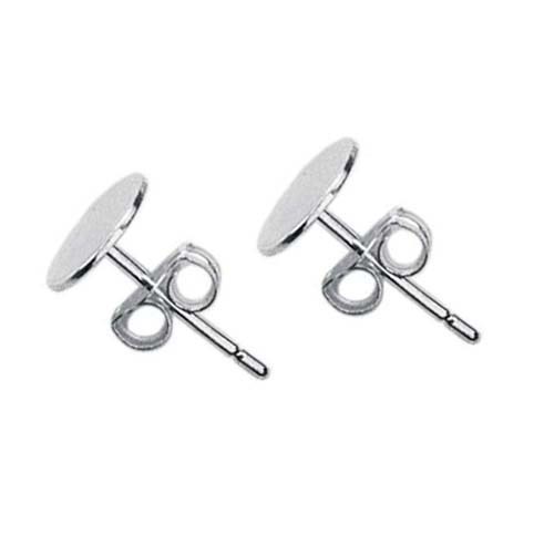 5mm Pad Earstud (with scroll) Sterling Silver (STS)