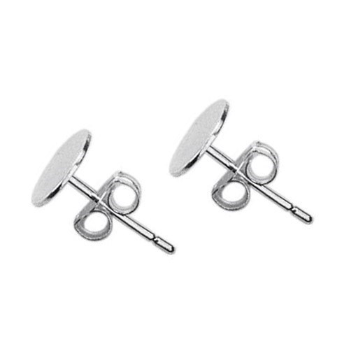 7mm Pad Earstud (with scroll) Sterling Silver (STS)