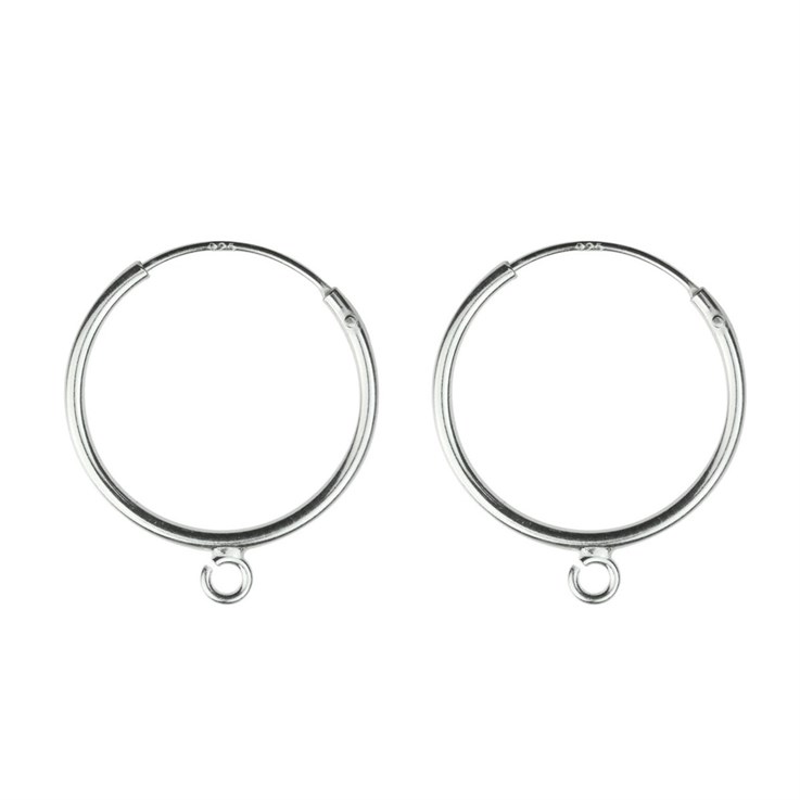 18mm Earhoop with open ring Sterling Silver (STS)