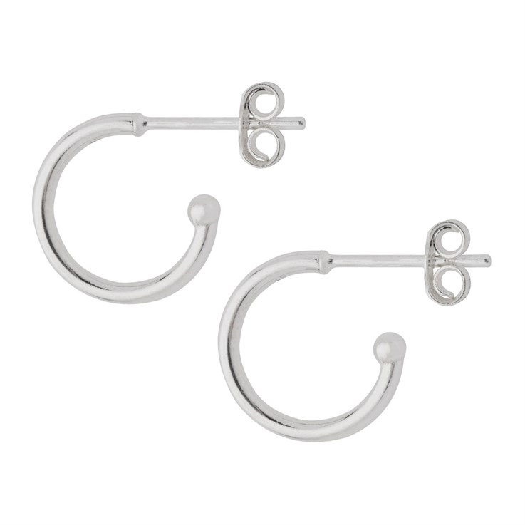 12mm Earhoop & Ball with Post & Scroll Sterling Silver