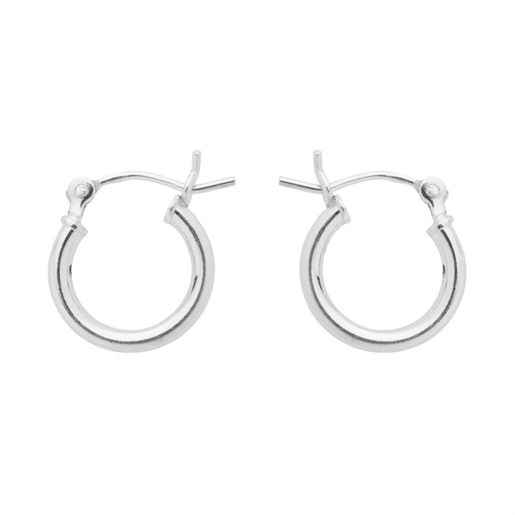 12mm Hinged Earhoop With Round Wire Post Sterling Silver (STS)