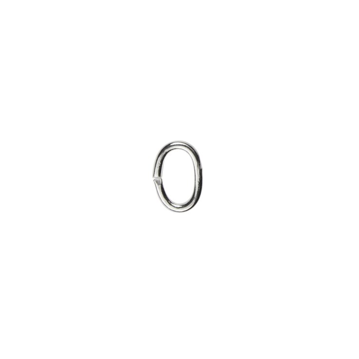 6x4mm Oval Jump Ring  (unsoldered) wire dia 0.8mm Silver Filled (SF)