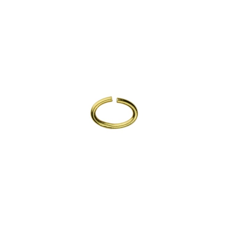 6x4mm Oval Jump Ring  (unsoldered) wire dia 0.70mm Gold Plated Vermeil Sterling Silver