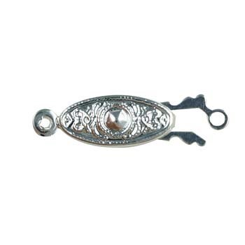 Filigree Pearl Clasp 17mm Silver Plated