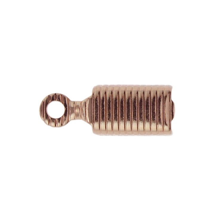 Cord End Fastener 8mm Rose Gold Plated