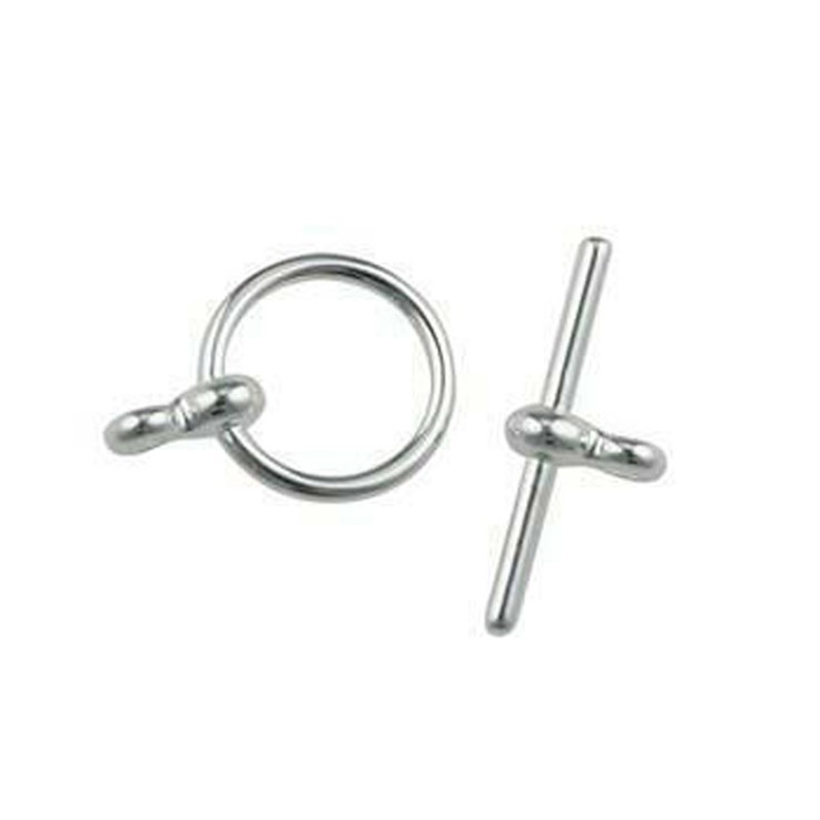 Toggle Bar  Clasp 12mm Satin Silver Plated