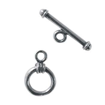 11mm Toggle Bar Clasp  Antique Finish Sterling Silver (STS)
