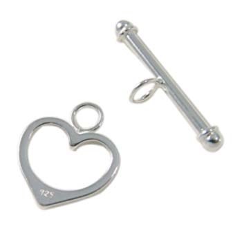 Heart Shape Toggle Bar Clasp Sterling Silver (STS)