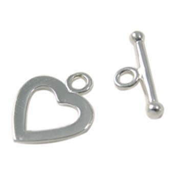 Heart Shape Toggle Bar Clasp Sterling Silver (STS)