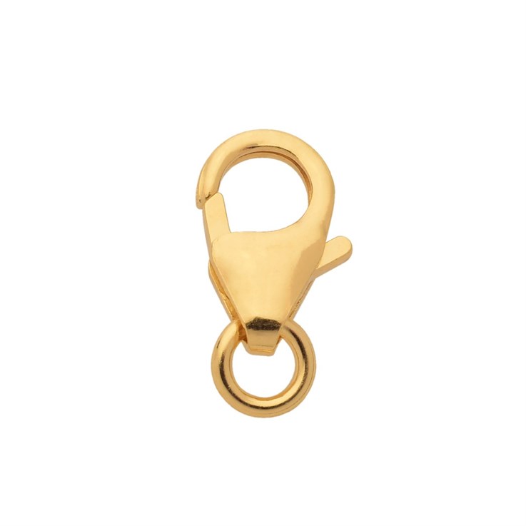 Extra Small Oval Trigger Catch Clasp (Heavy) 8.2mm with 4mm Open Jump Ring Gold plated ECO Sterling Silver Vermeil
